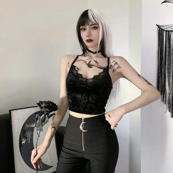 Neesha Velvet Crop Top